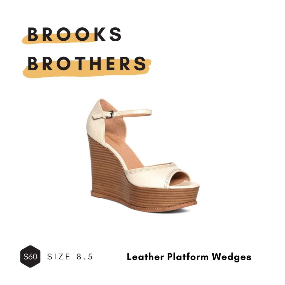 Brooks Brothers Leather Platform Wedges